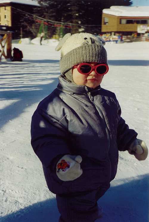 Gennaio 2000: Anita sui campi da sci.Foto by Emilio Beluffi.